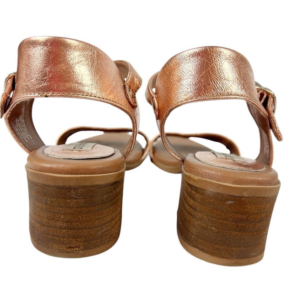 Steve Madden April Rose Gold Brown Chunky Sandals Block Heel Ankle Strap 7.5 - Picture 8 of 13